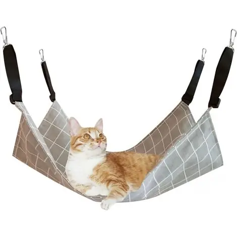 Hamac pour chat, cage pour animaux de compagnie, bretelles réglables, convient aux animaux pesant jusqu‘à 9 kg (57 x 47 cm) | Direct fabricant