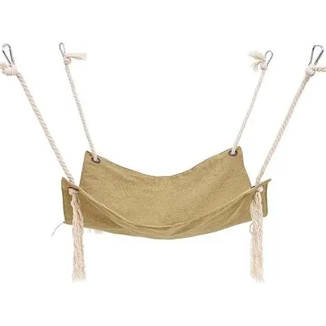 Disponible à la commande | Hamacs pour chat - Panier pour chat - Katoen et lin - Lit pour chat - Panier hamac pour chat - Lit suspendu pour animal de compagnie - Hamac pour cage à chat - 47 x 47 cm - Kaki