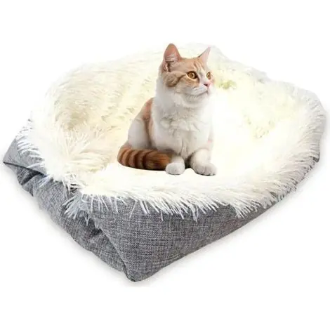 Lit pour Chat, Coussin pour Chat, Lit pour Chien, Chaton Coussin, Coussin Chien Dehoussable EET Lavable, Tapis pour Chat pour Dormir (6151cm) - Profitez-en