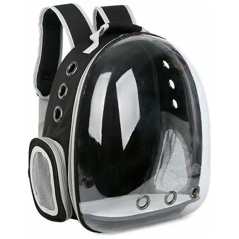 Sac à Dos Transparent Panoramique Portable (Noir) pour Chats et Chiens - Qualité supérieure