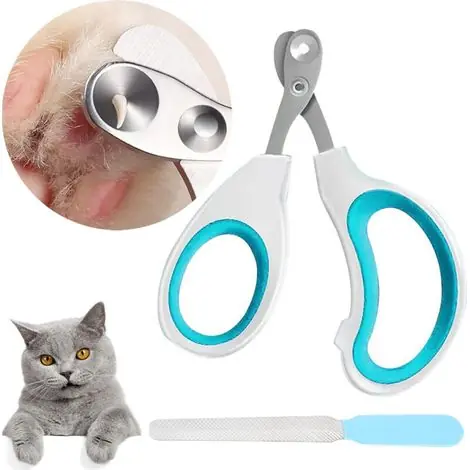 Nouveau chez nous | Coupe Griffes Chat, 2mm Trou Conique Coupe Ongle Chat, Coupe Griffe Chat Coupe Ongle pour Chiots et Petits Animaux Chat Accessoire pour Simple à Utiliser pour un Novice Avec Lime-Griff