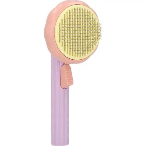 Satisfait ou remboursé | Brosse citrouille pour chat, autonettoyante et coupe-mousse, idéale pour la maison et l‘intérieur (violette).