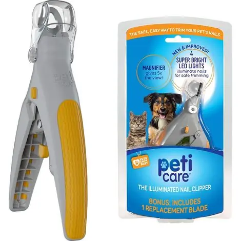 Livraison express - Clippers Pour Ongles D Animaux - Lampe LED 4x - Loupe 5x - Piège À Parures - Lame En Acier Trempé - Pour Chats Et Chiens - 1 Pièce