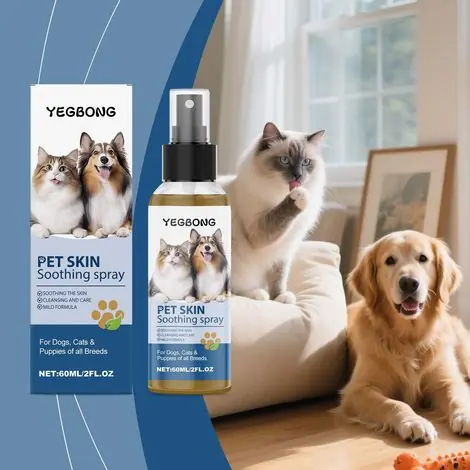 Spray de soin pour la peau des animaux - Ingrédients doux pour chats et chiens - 60 ml -- DTEKGAZ - Haute qualité
