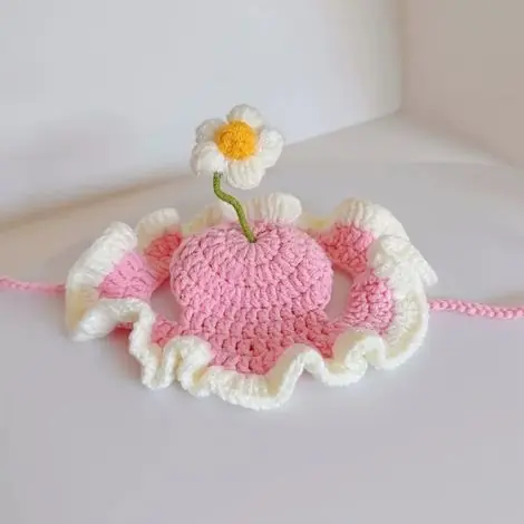 Plébiscité par les clients - Collier - Crochet - Ajustable Par Cordon - Fleur Decorative - Pour Chat Et Petit Chien - 1 Piece