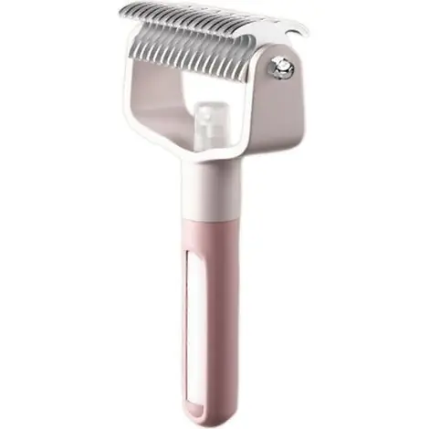 Retour facile - Brosse de toilettage professionnelle pour sous-poil d‘animaux - Conception double face réduisant la perte de poils chez les chiens et les chats - Disponible à la maison (Rose)