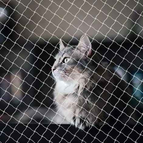 Clôture de balcon pour chat, filet antichute, clôture en maille nylon, trous de 2,5 cm, blanc, avec accessoires, 5 m x 5 m | Disponible maintenant