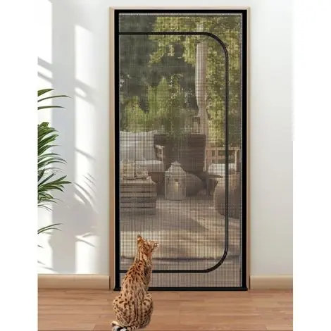 Moustiquaire pour chat, 100 x 200 cm, anti-rayures, fermeture éclair (noir) | Excellente qualité