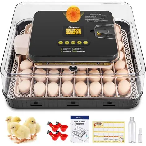Couveuse Oeuf Automatique 56 Oeufs, Couveuses Oeuf Pour ufs de Volailles avec 4 Modes vue à 360°, Incubateur Oeuf Retournement Automatique des Oeufs et Contrôle de la Température, Gris - Achetez dès maintenant